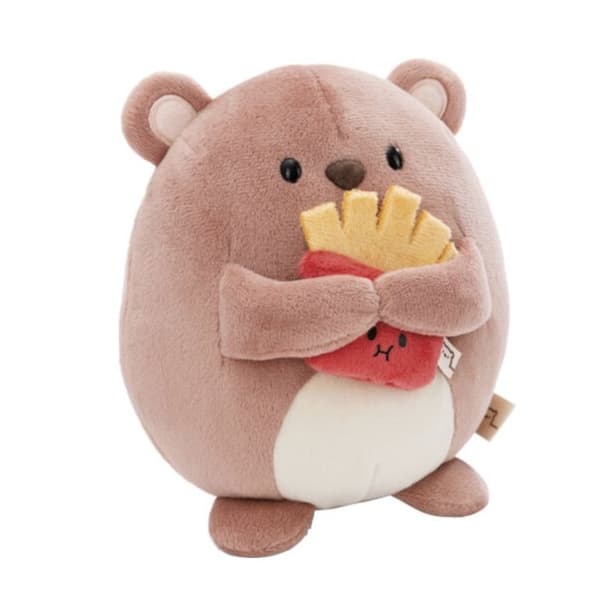 Peluche - Nici - Nomo Björn - 27 cm - Brun - Med pomfriter
