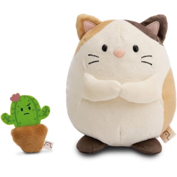 Plyschleksak - Nici - Angy Cat - 16 cm - Beige - Super Mochi Collection