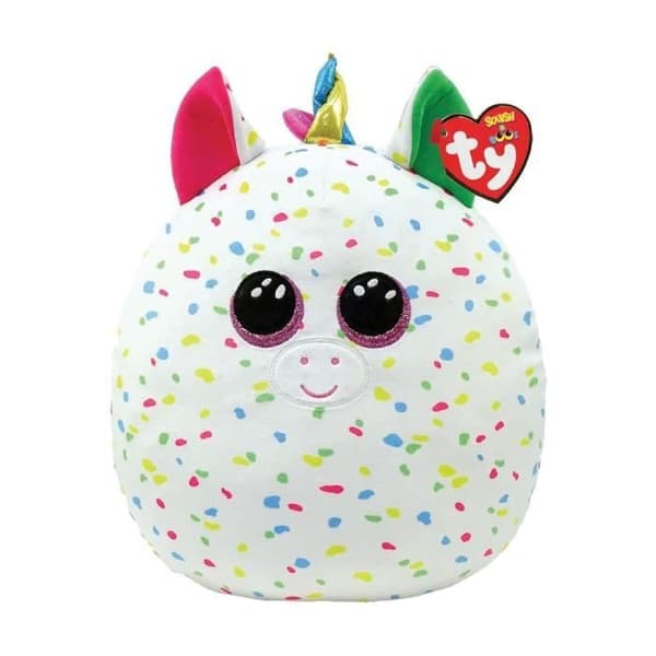 Plysch - TY - Ty Squish a Boo Harmonie Unicorn 31cm - Vit - Rosa - Blå
