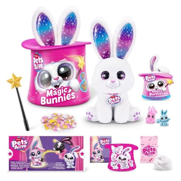 Interaktivt spel - ZURU - PETS ALIVE Magic Bunnies - 20 överraskningar - Ljus effekter - Blandat