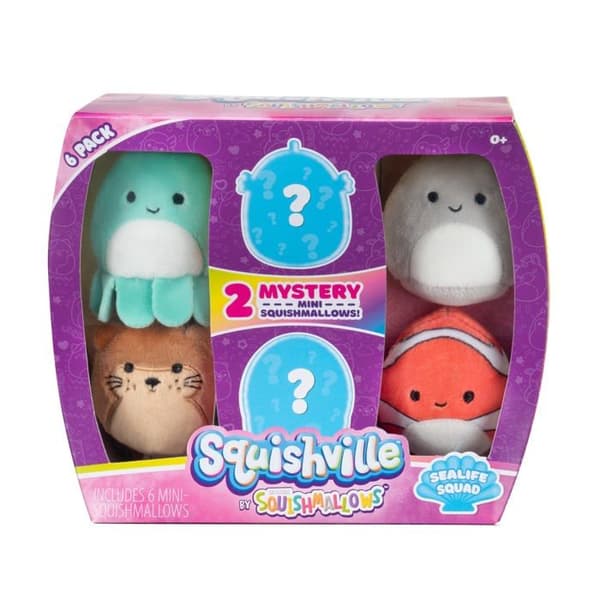 Plysch Squishville från squishmallows - SQM0067 - Animals Toy, , Sealife Squad, Mini