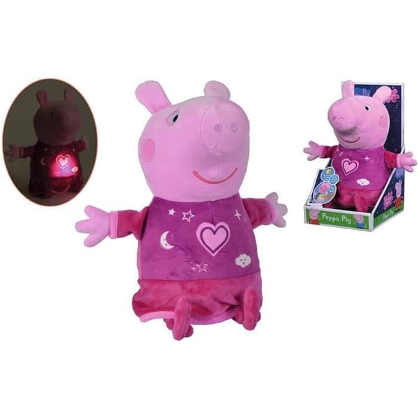 Simba Toys 109261016 Peppa Pig Plysch Godnatt Peppa med ljud och ljus