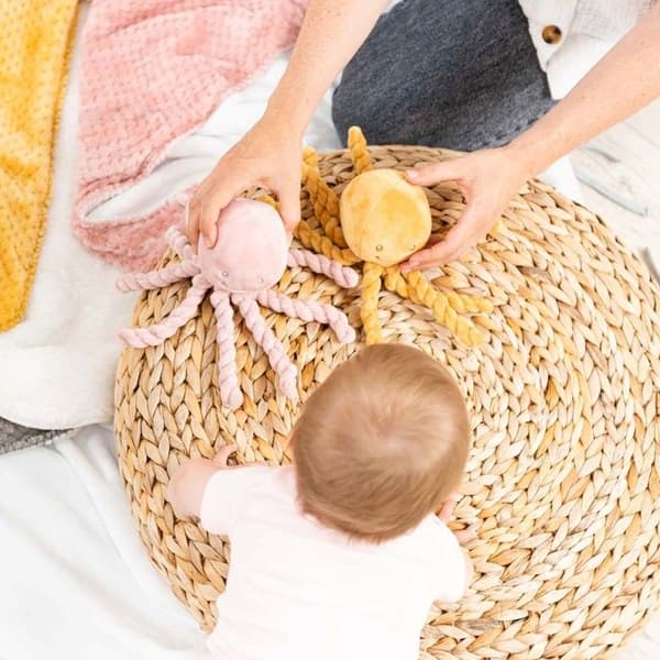 NATTOU Doudou Pieuvre Lapidou - 23 cm - 100% polyester - Oker