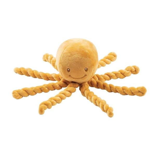 NATTOU Doudou Pieuvre Lapidou - 23 cm - 100% polyester - Oker