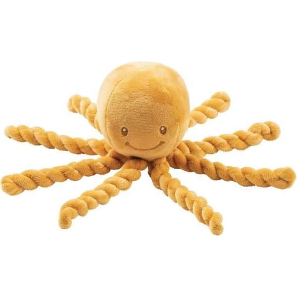 NATTOU Doudou Pieuvre Lapidou - 23 cm - 100% polyester - Oker