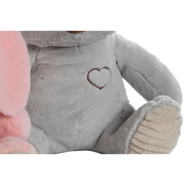 Fluffy toy Home ESPRIT White Brown Grey Pink Polyester Animal 25 x 20 x 28 cm (4 Units)