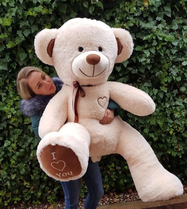 165cm Jätteplyschbjörn - Mjuk EU-tillverkad 'Jag älskar dig' Kramkompis