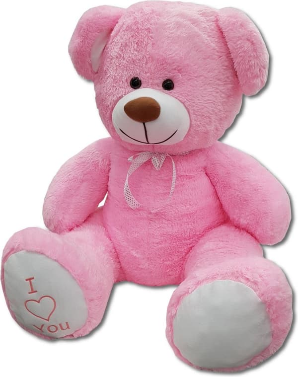 160cm Romantisk Rosa Teddybjörn med Broderat Hjärta - Perfekt Kärlekspresent för Par