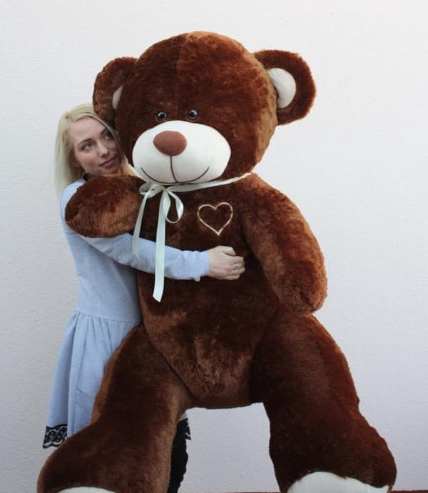 Unik 190cm brun 'Jeg elsker dig' Teddybjørn - Perfekt gave til særlige øjeblikke
