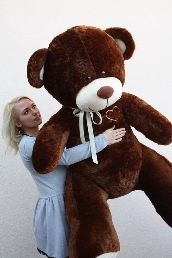 Unik 190cm brun 'Jeg elsker dig' Teddybjørn - Perfekt gave til særlige øjeblikke