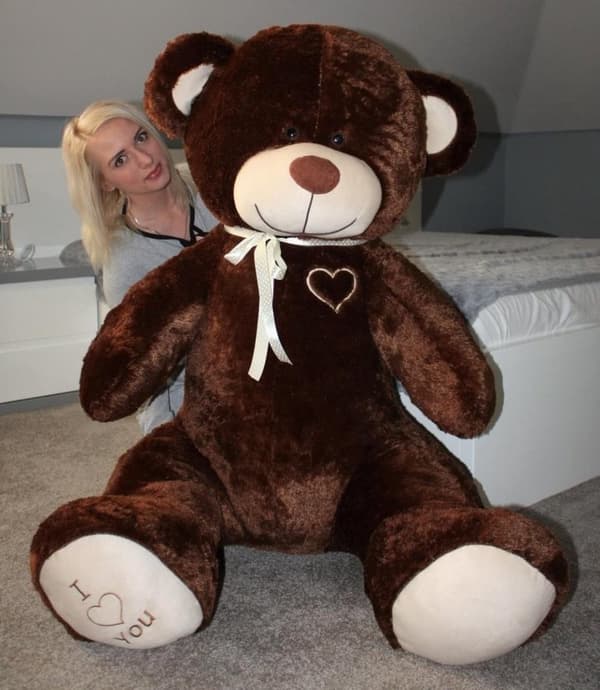 Unik 190cm brun 'Jeg elsker dig' Teddybjørn - Perfekt gave til særlige øjeblikke
