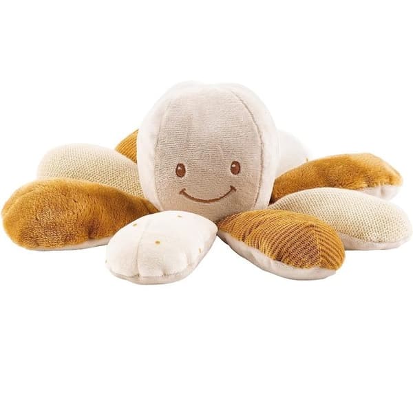 Aktivitetsbläckfisk - Nattou - Karamell - 100% Polyester - 8x8x23 cm - För baby från 12 månader