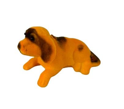 En hund med ett nickande huvud