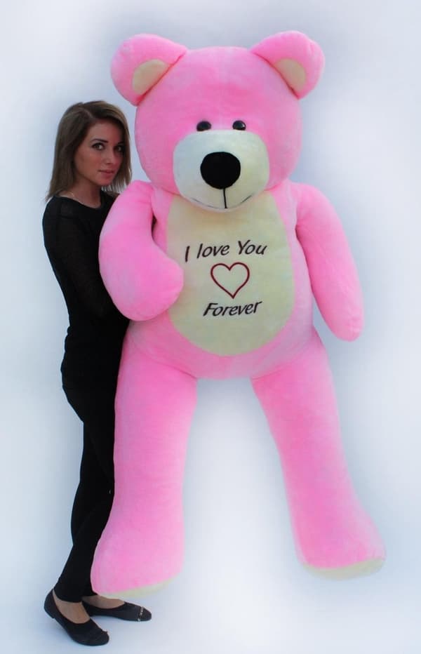 155 cm Kæmpe Blød Teddybjørn - 'Jeg Elsker Dig For Evigt' Broderi - Luxe EU-produceret Gave