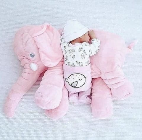 Mjuk rosa plysch elefant - Säker & bekväm kramkamrat för barn