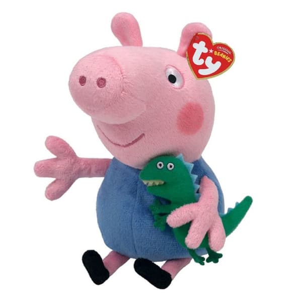Peppa Pig Ty Beanie Plyschleksak - George - Mjukleksak - Rosa - från 3 år och uppåt