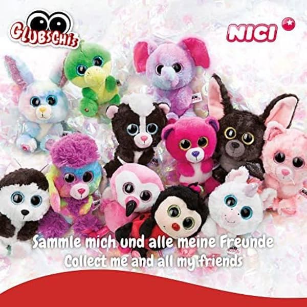 Peluche - NICI - Glubschis Dreamie - Liggande kattung - 15cm - Glittrande ögon