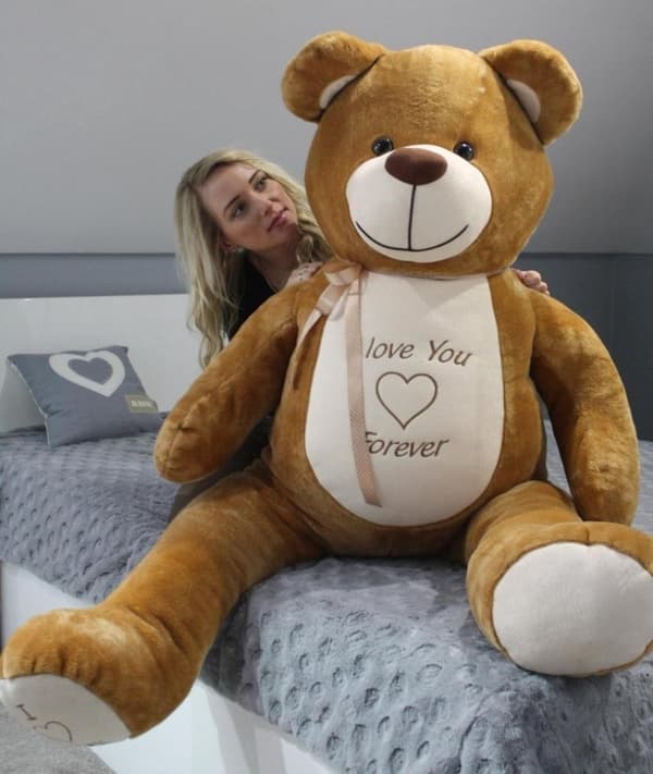 Premium 165 cm Europæisk Blød Teddybjørn - Luxe Knuffelbeer med Personlig Broderet Tekst