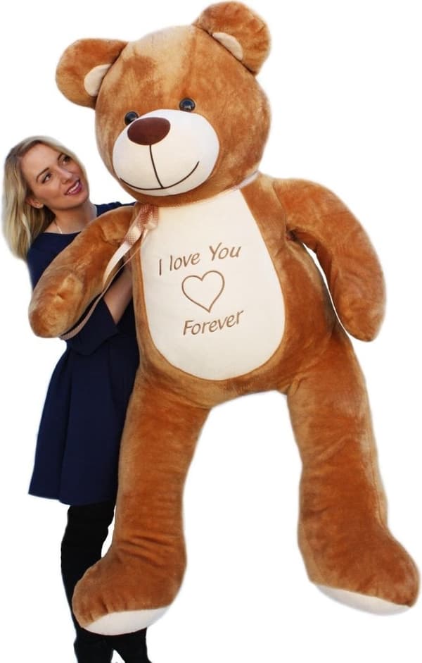 Premium 165 cm Europæisk Blød Teddybjørn - Luxe Knuffelbeer med Personlig Broderet Tekst