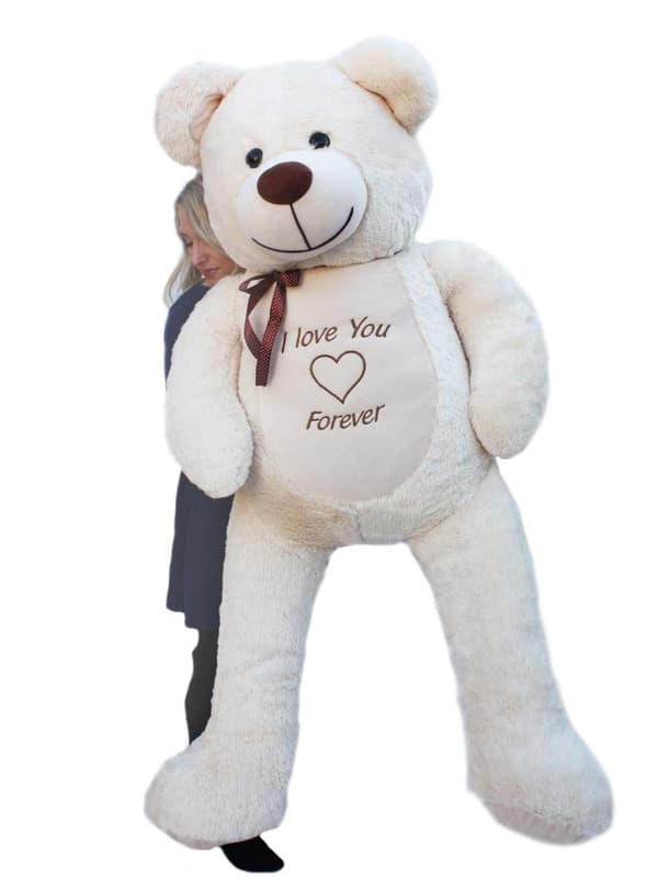 165cm krämfärgad plyschteddybjörn med 'Jag älskar dig'-broderi - Perfekt present