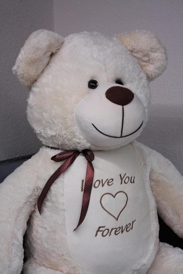 165cm krämfärgad plyschteddybjörn med 'Jag älskar dig'-broderi - Perfekt present