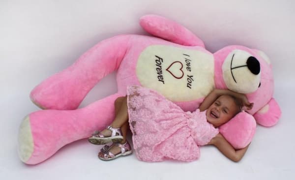 155cm XXL Mjuk Rosa Teddybjörn för Barn - Högkvalitativ Europeisk Plysch