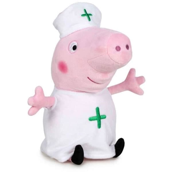 Peluche Peppa Pig Sjuksköterska - Ocio Stock - 20cm - Svart - Både för tjejer och killar - Batterier - Barn - Inomhus
