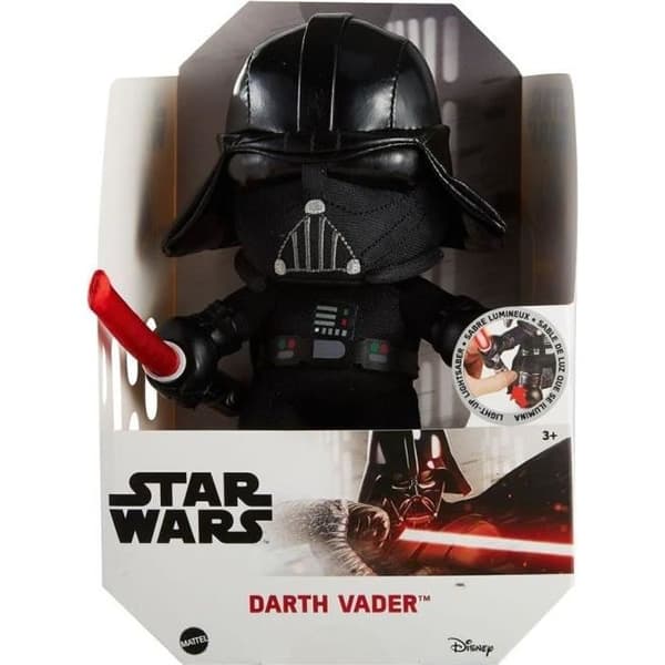 Star Wars - Darth Vader Star Wars mjukis, ca 20 cm, med ljus sabel - Mjuk leksak - Från 3 år