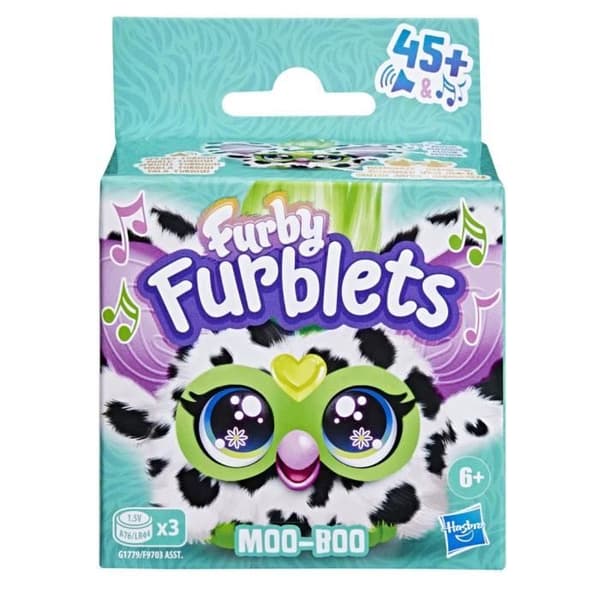 Furby Furblets Moo-Boo, Mini Electronic Plysch för flickor och pojkar, 45+ ljud, 6 år och uppåt, Series 4, Hasbro