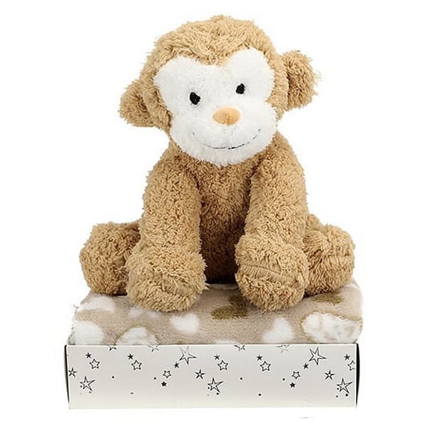 Toi-Toys Plush Monkey + mysfilt i presentförpackning
