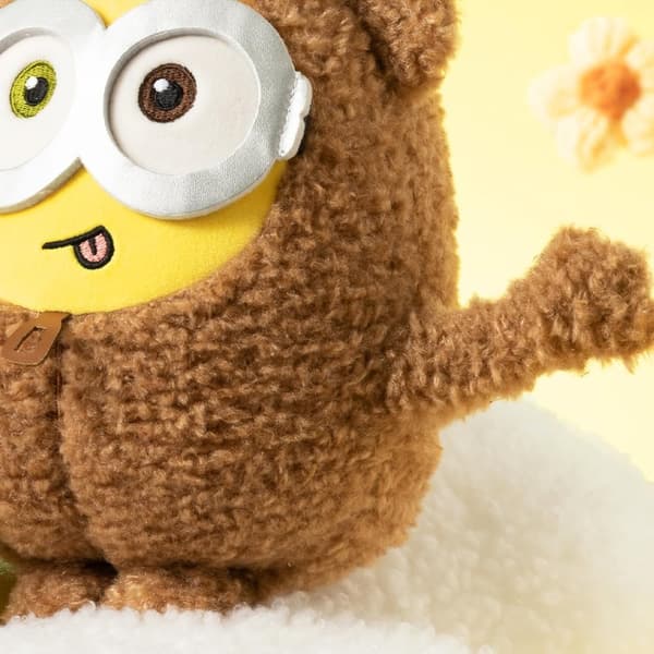 MINISO 11” Bob+Tim kostym Minions plyschleksak, söt sovande sängkläder fyllda djur Kawaii plyschkudde för barn pojkar flickor