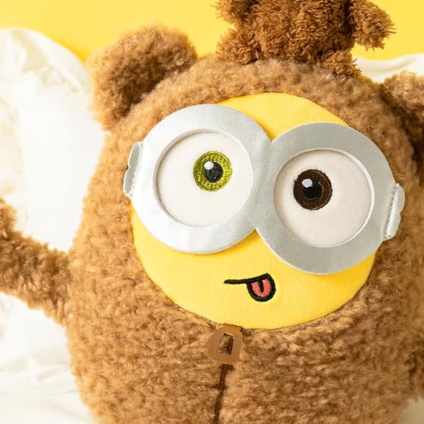MINISO 11” Bob+Tim kostym Minions plyschleksak, söt sovande sängkläder fyllda djur Kawaii plyschkudde för barn pojkar flickor