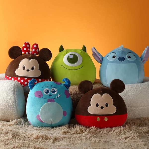 MINISO Stitch plyslegetøj, 7,8 tommer/20 cmSeries Stitch blødt legetøj, rund udstoppet blød plysdukke med disketteører