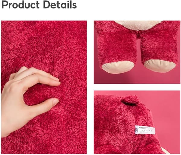 MINISO Lotso plyschleksak, Lotso Bear Toy Story mjuk leksak, 25x19 cm Lotso gosleksak, mjuk plyschdocka med jordgubbsdoft.