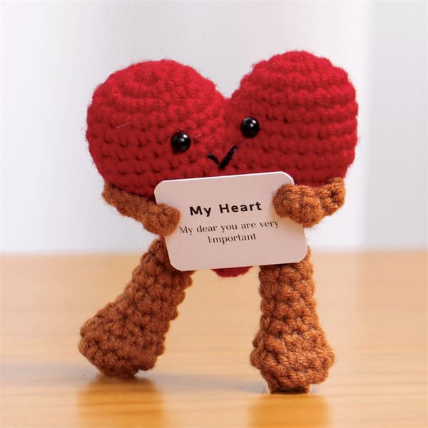 INF Håndlavet Hæklet Amigurumi Hjerte Plys Legetøj