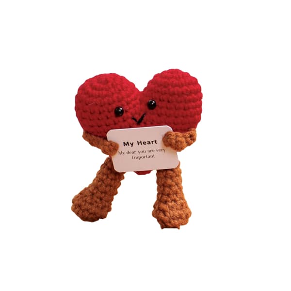 INF Håndlavet Hæklet Amigurumi Hjerte Plys Legetøj