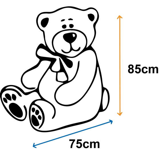 Bamse Grå 160 Cm - Xl - Med Broderet Hjerte