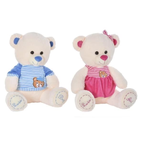 Teddy Bear DKD Heminredning Beige Blå Rosa Polyester Barnbjörn (2 enheter) S3037418