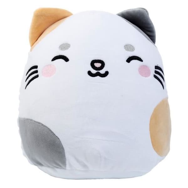 Lola the Feline Puckator Squidglys adoramals kattplyschleksak - vit/orange/svart - 24x16x21 cm