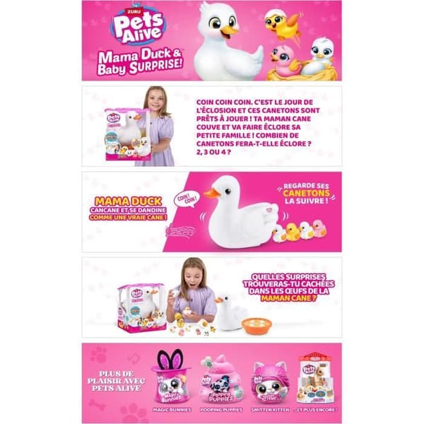 Interaktiv leksak - ZURU - Mama Duck - Interaktiva ankungar som följer sin mamma med överraskningar att upptäcka