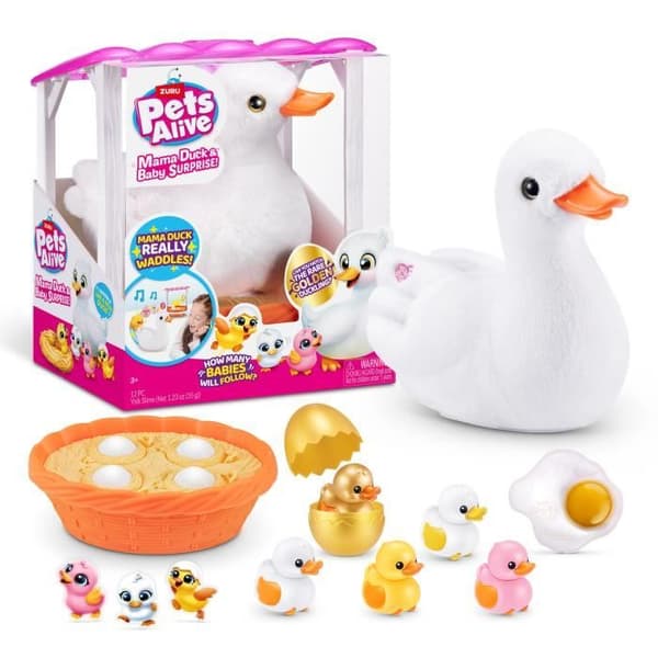Interaktiv leksak - ZURU - Mama Duck - Interaktiva ankungar som följer sin mamma med överraskningar att upptäcka