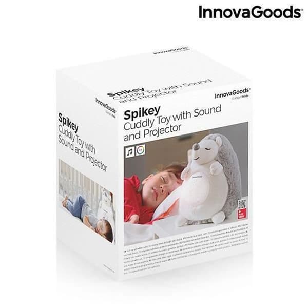 Hedgehog Plyschleksak med vitt brus och Spikey Night Light - InnovaGoods - Svart - One Size
