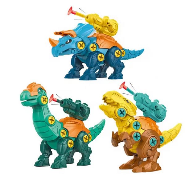 WOOPIE Dinosaurer til Skrue 3 stk. Sæt i en kasse + boremaskine og skruetrækker