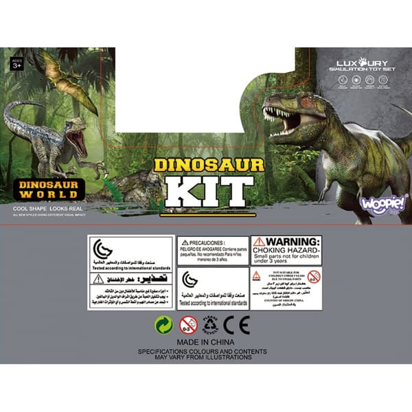 WOOPIE Set med Dinosaurier Figurer 16 st + Matta + Bröst