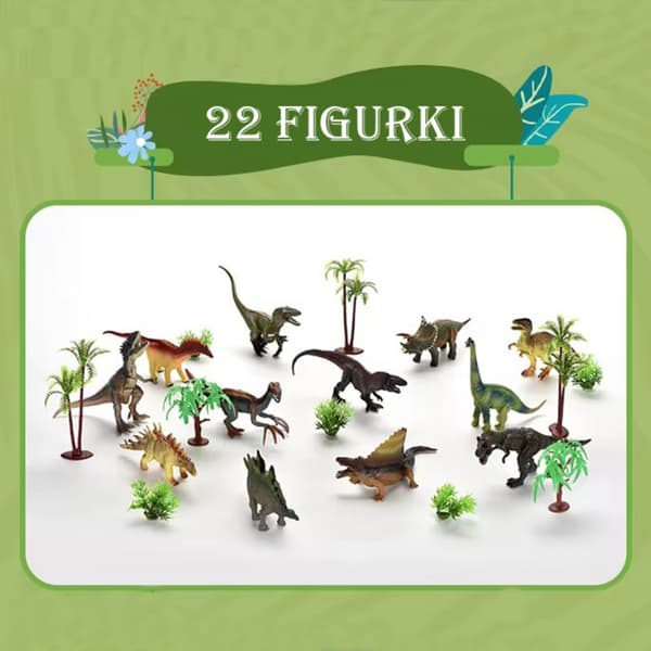WOOPIE Dinosaurieparken Set Figurer + Matta och Tillbehör 23 st.