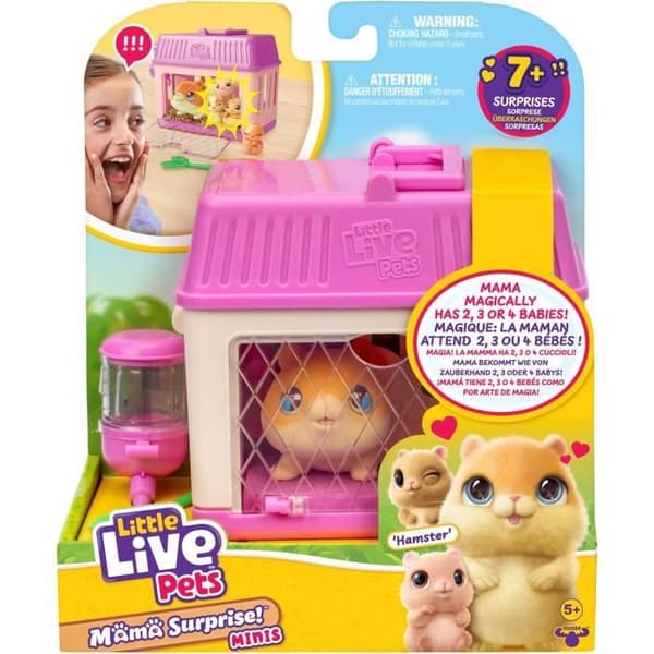 Spelset - LITTLE LIVE PETS - Mama Surprise Hamsters - Bebisar inkluderade - Anpassningsbara tillbehör