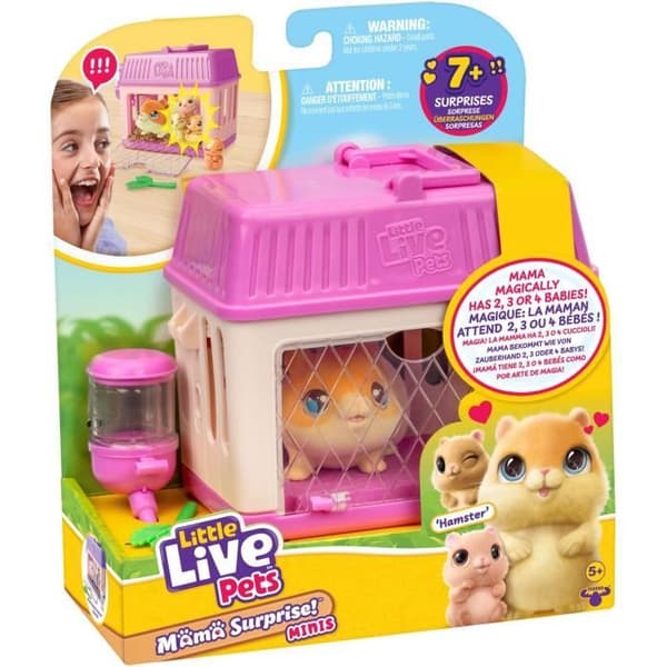 Spelset - LITTLE LIVE PETS - Mama Surprise Hamsters - Bebisar inkluderade - Anpassningsbara tillbehör