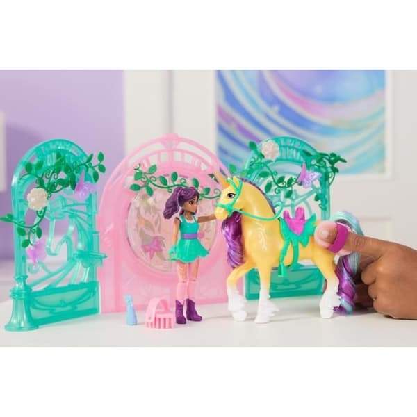SPIN MASTER PLAYSET MINIDOLL AVA OCH LÖVFÄRG AVSLUTA Unicorn Academy