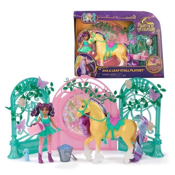 SPIN MASTER PLAYSET MINIDOLL AVA OCH LÖVFÄRG AVSLUTA Unicorn Academy