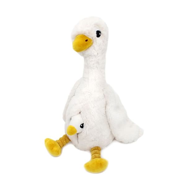 Peluche - Les Déglingos - Jébongou - Mamma gås och bebis - 36 cm - Återvunnen polyester